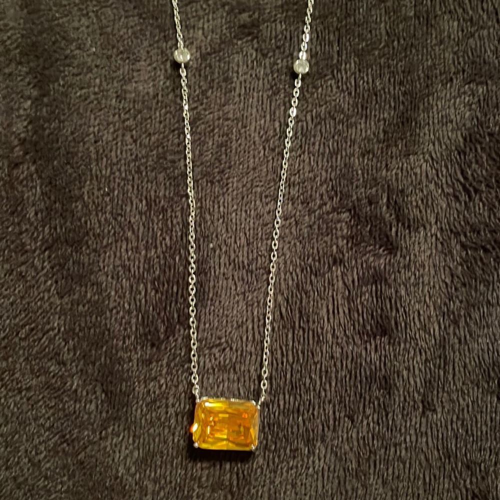 Costume jewelry very beautiful Emeril, yellow stone, Cz